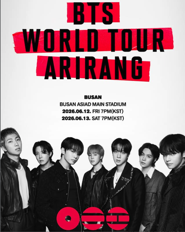BTS WORLD TOUR ARIRANG IN BUSAN 2026年6月 公式ビジュアル、釜山公演チケット情報